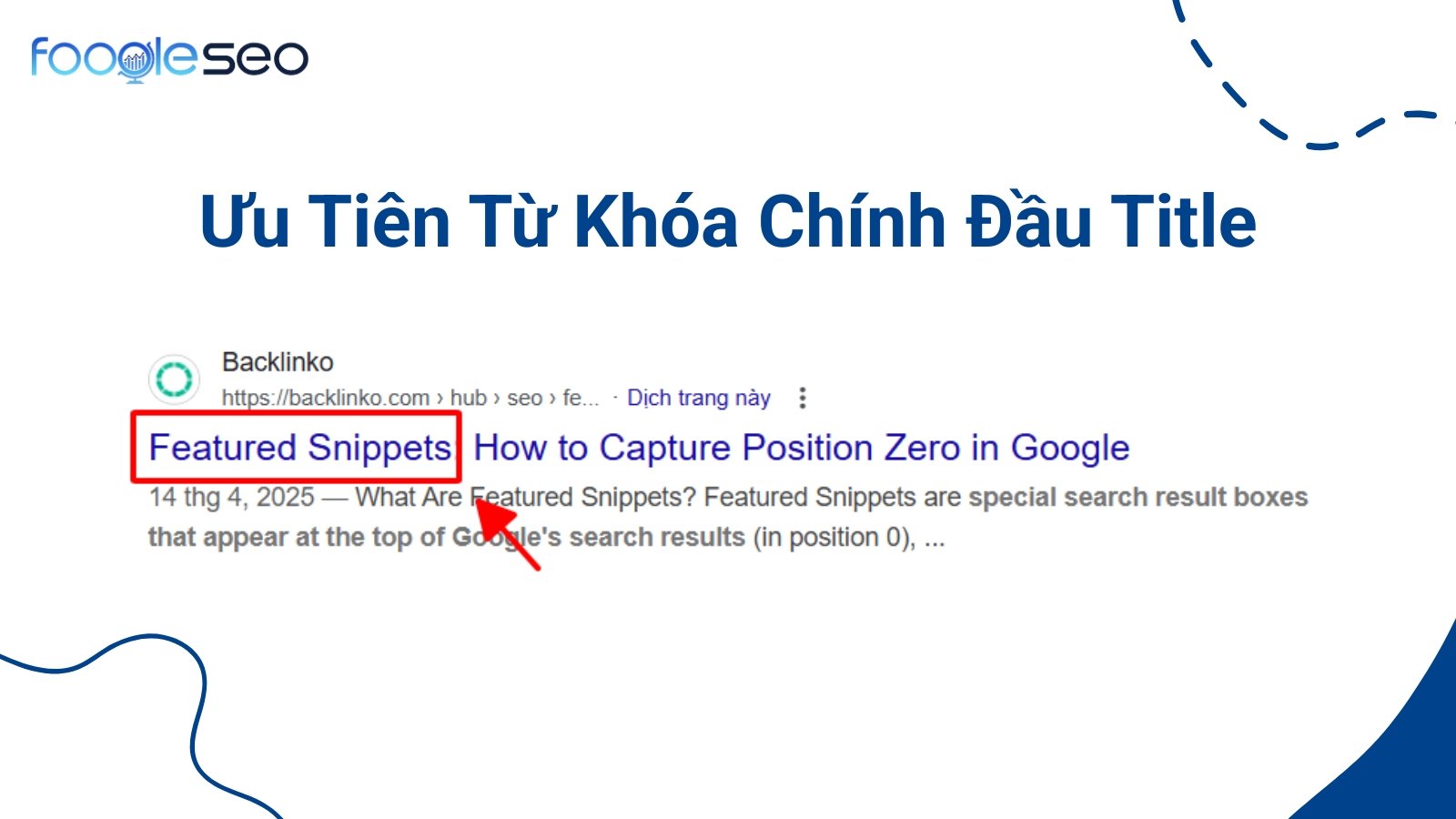 Ưu tiên từ khóa chính ở đầu Title