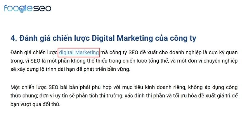 Anchor text từ khóa lĩnh vực