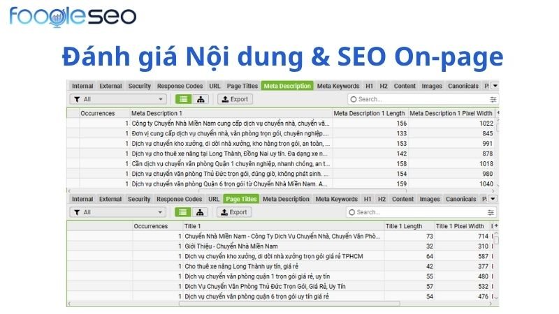 Đánh giá Nội dung & SEO On-page
