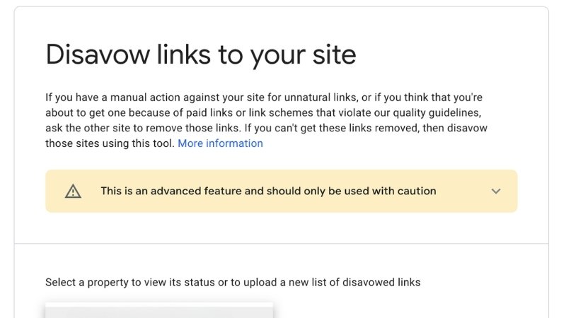 Gửi file lên công cụ google disavow tool