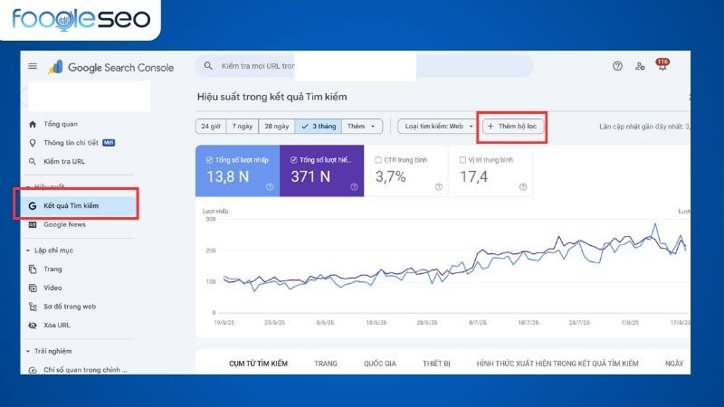 Kiểm tra ăn thịt từ khóa bằng Google Search Console