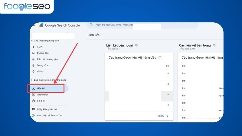 Kiểm tra spam link bằng Google Search Console