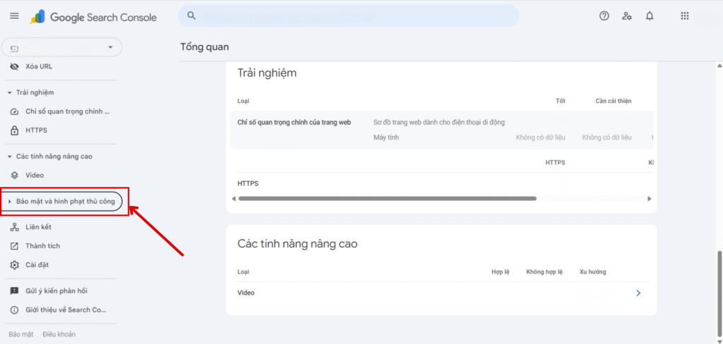 Nhấp vào mục tác động thủ công