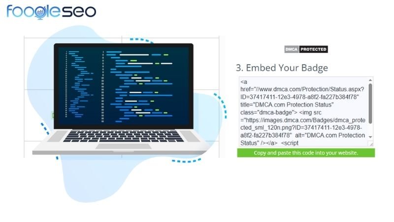 Nhúng mã code DMCA vào website
