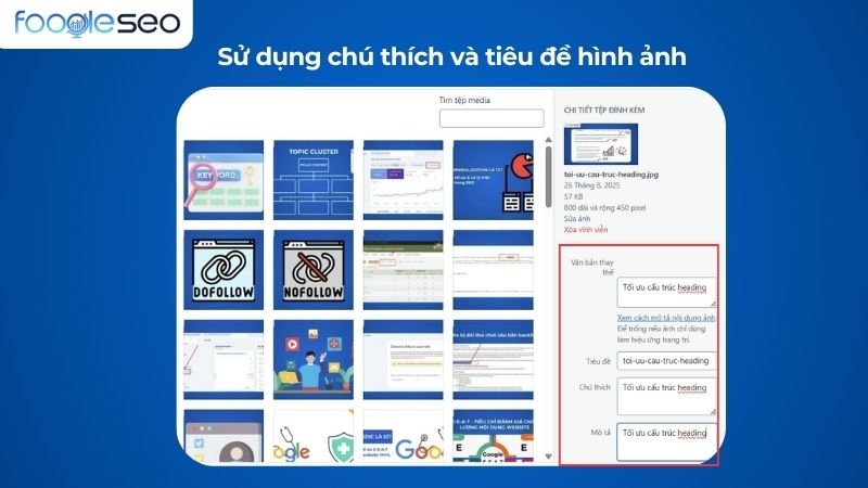 Sử dụng chú thích hình ảnh