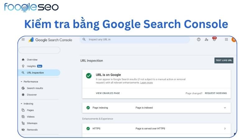 Sử dụng Google Search Console để kiểm tra