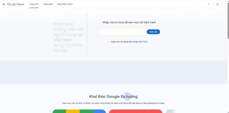 Truy cập và làm quen với giao diện google trends