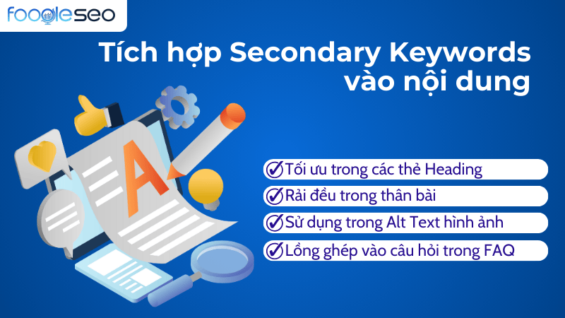 Cách tích hợp secondary keywords vào nội dung