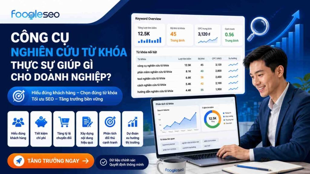 Nghiên cứu từ khóa giúp doanh nghiệp hiểu khách hàng, tối ưu SEO, tăng trưởng traffic và cải thiện tỷ lệ chuyển đổi bền vững