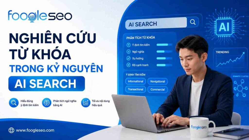 Nghiên cứu từ khóa trong kỷ nguyên AI Search tập trung vào phân tích ý định tìm kiếm, ngữ nghĩa và tối ưu nội dung theo hành vi người dùng