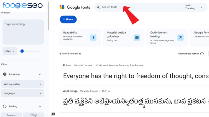 Sử dụng Google Fonts để đổi font chữ