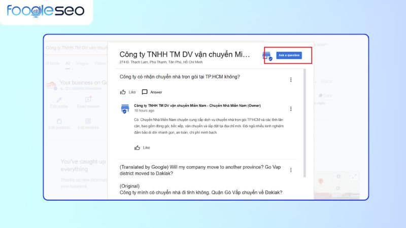Tạo các câu hỏi thường gặp