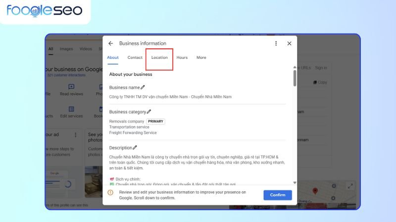 Thay đổi vị trí trên google map