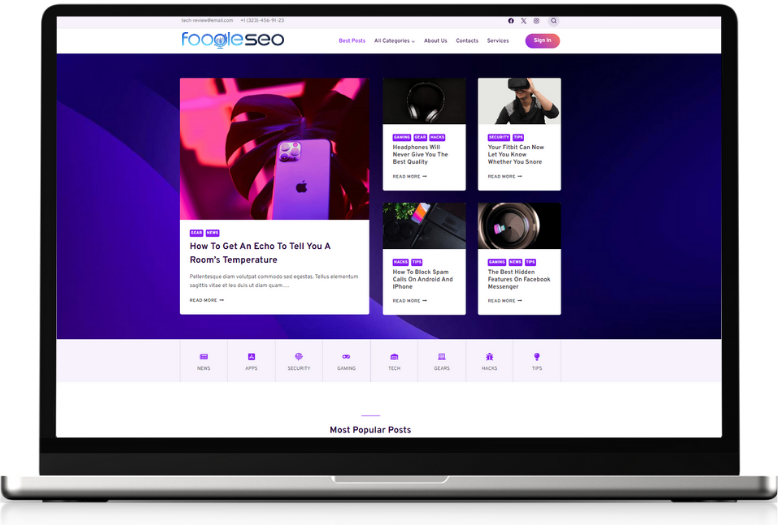 Thiết kế website Foogleseo tối ưu trên máy tính