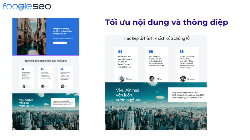 Tối ưu hóa nội dung và thông điệp trên landing page