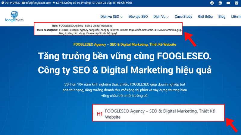 Tối ưu on page cho trang đích FoogleSEO