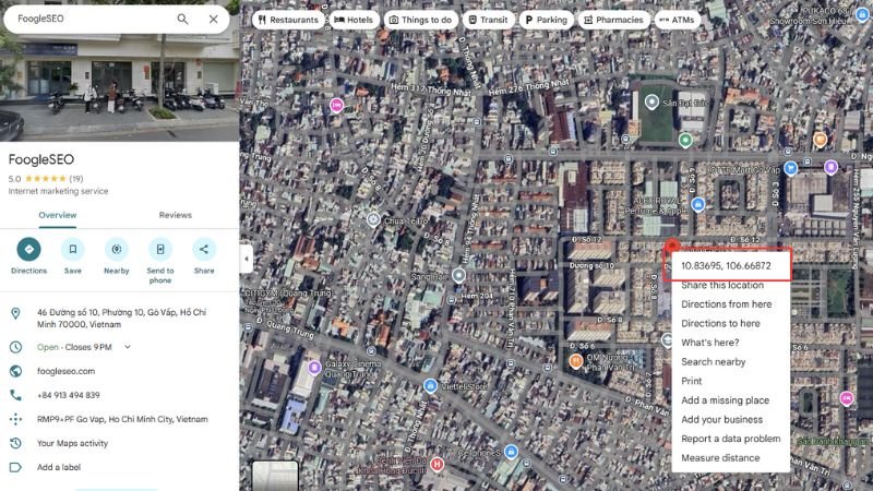 Cách lấy tọa độ trên google map bằng laptop