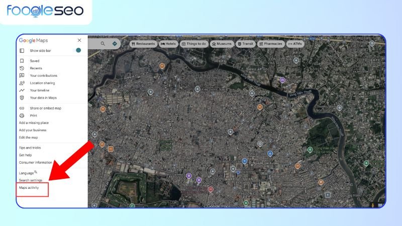 Cách xóa lịch sử tìm kiếm trên Google Map bằng máy tính