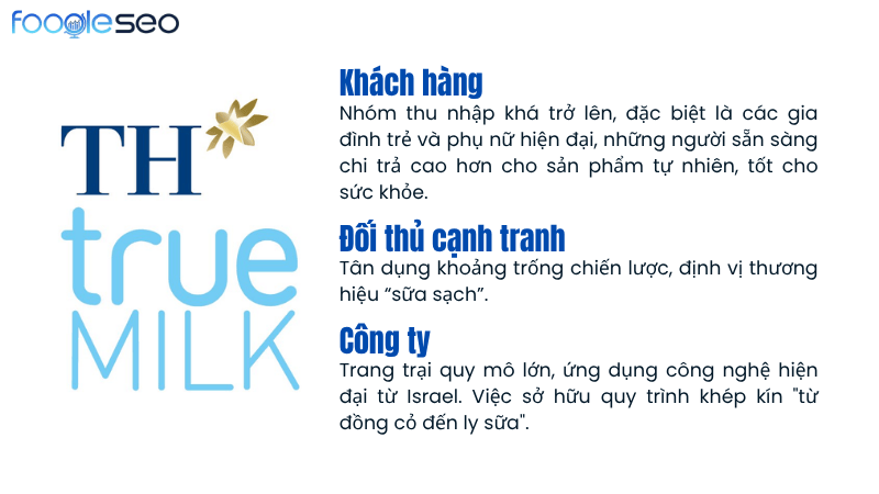 Case study ứng dụng mô hình 3C của TH true Milk