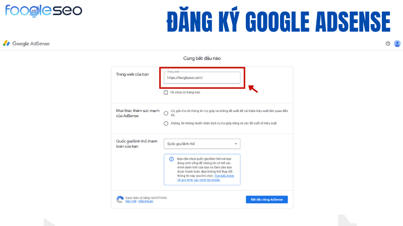 Đăng ký Google Adsense cho website