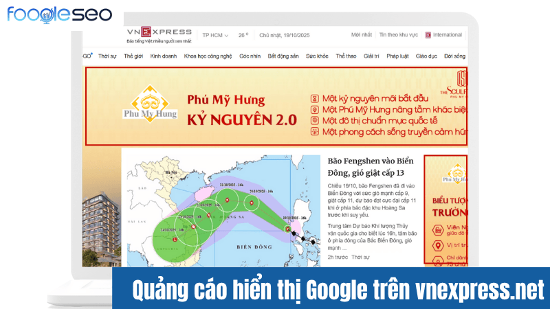 Hình quảng cáo hiển thị Google trên VNExpress.net