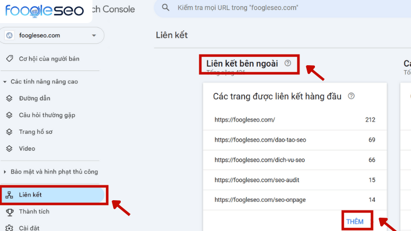 Kiểm tra backlink xấu bằng Google Search Console