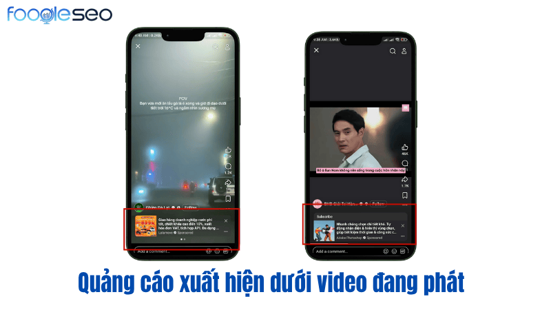 Quảng cáo hình ảnh dưới video đang phát
