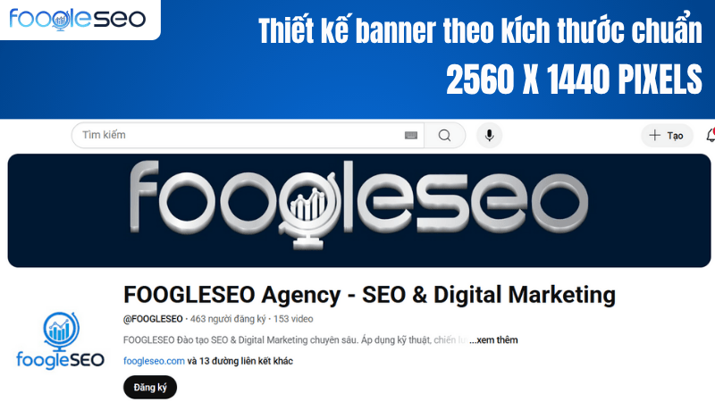 Thiết kế banner kênh YouTube theo kích thước phù hợp