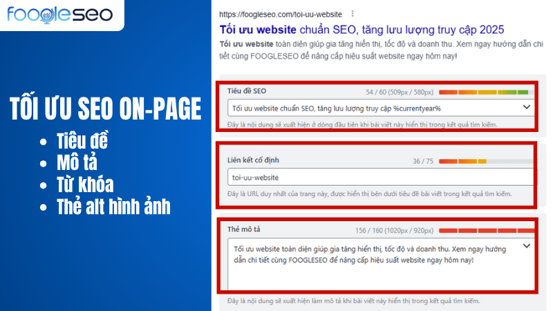 Tối ưu tiêu đề, mô tả, từ khóa, thẻ alt hình ảnh