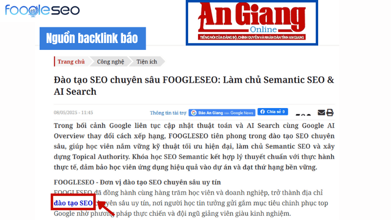 Xây dựng backlink từ nguồn có uy tín cao