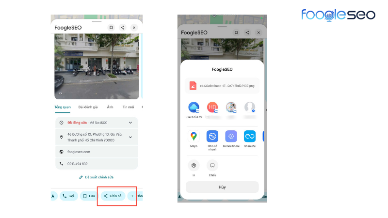 Chia sẻ vị trí cụ thể trên Google Maps