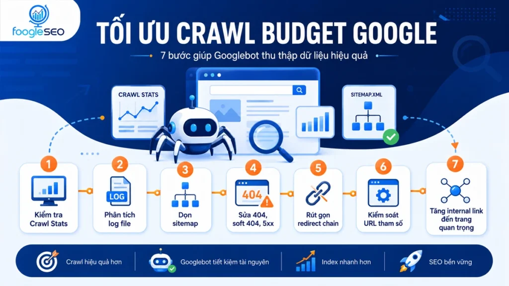 Checklist tối ưu crawl budget Google cho technical SEO