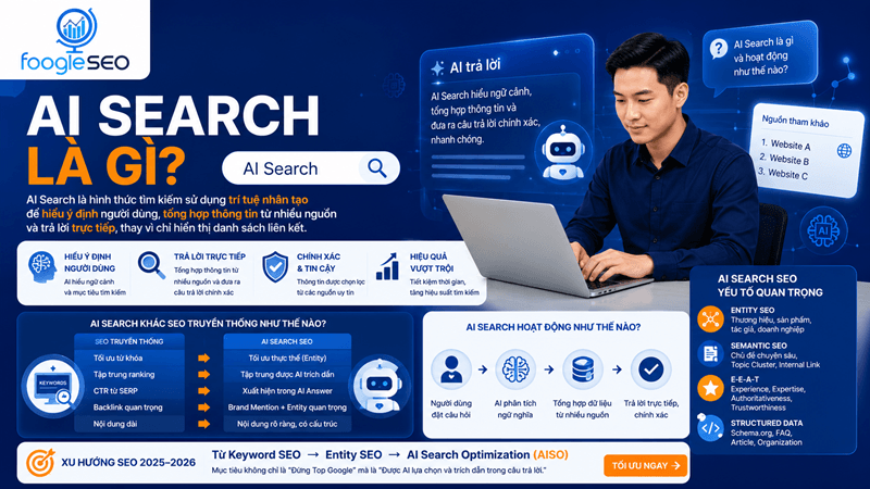 Hình minh họa AI Search là tìm kiếm bằng trí tuệ nhân tạo