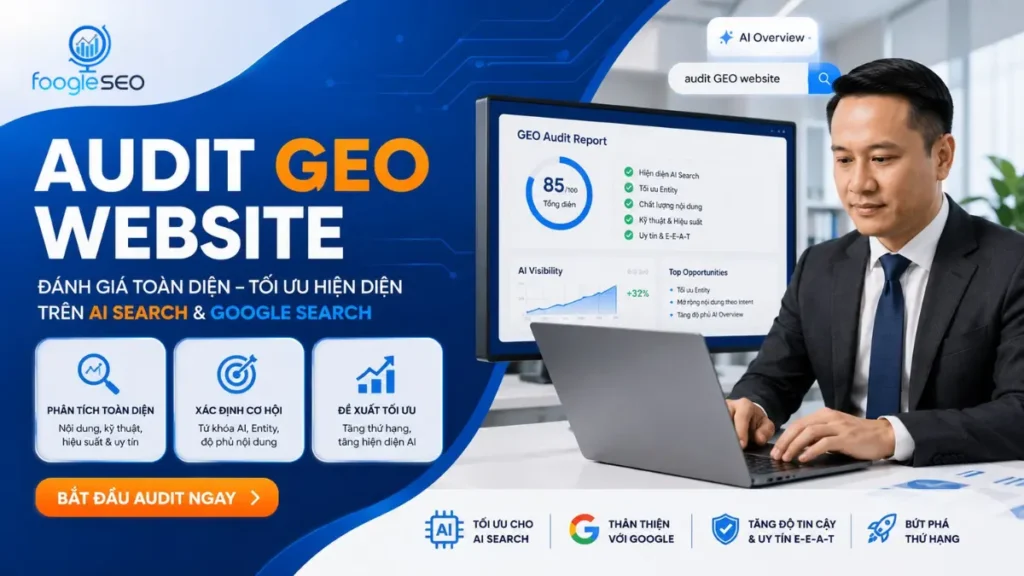 Audit GEO website giúp tối ưu khả năng hiển thị trên AI Search