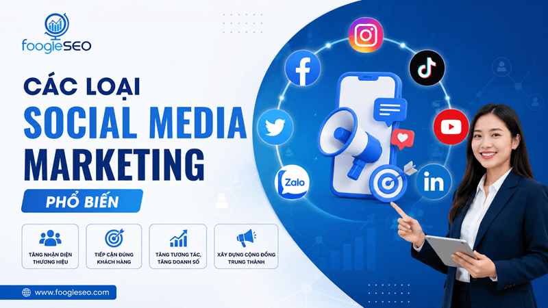 Hình mô tả các loại social media marketing phổ biến dùng để phân tích chiến lược nội dung quảng cáo