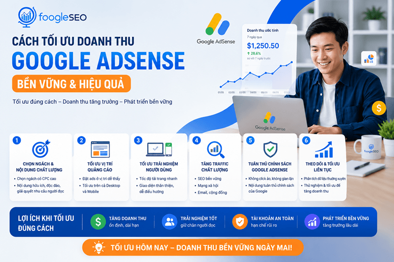 Hình minh họa cách tối ưu doanh thu google adsense bền vứng và hiệu quả