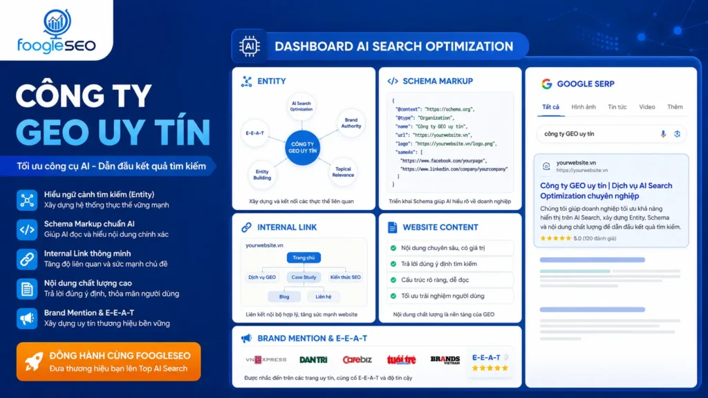 Công ty GEO uy tín giúp doanh nghiệp tối ưu AI Search và Google SERP