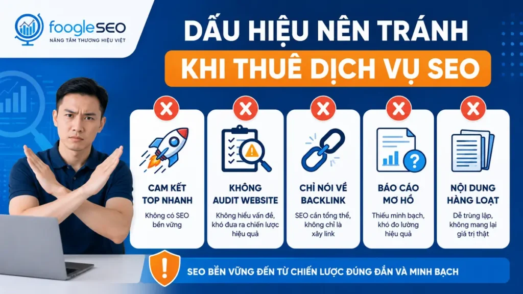 Dấu hiệu nên tránh khi thuê dịch vụ SEO kém chất lượng