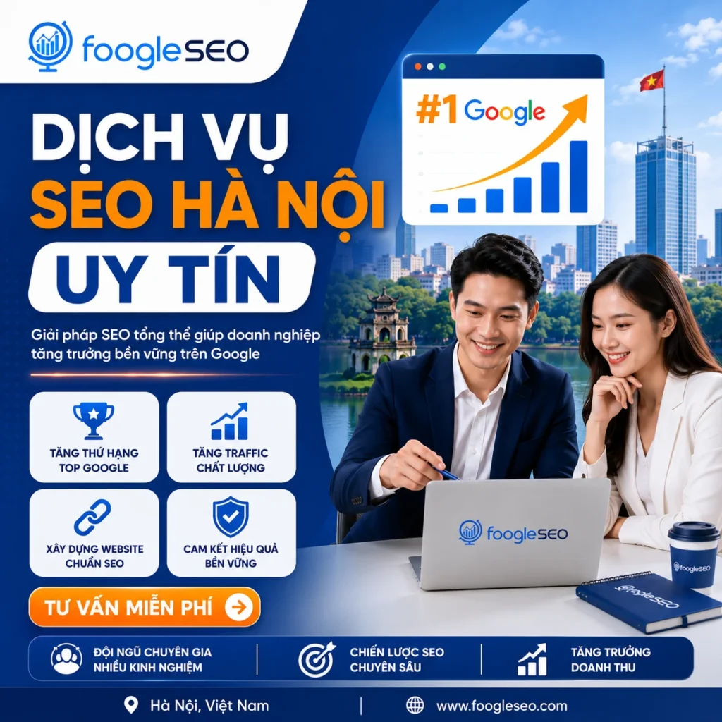Chuyên gia SEO Hà Nội xây dựng chiến lược SEO tổng thể, tối ưu website, cải thiện thứ hạng từ khóa Google và tăng trưởng doanh thu cho doanh nghiệp.