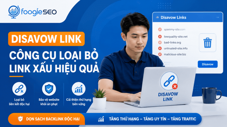 Disavow link giúp Google bỏ qua các backlink xấu để bảo vệ thứ hạng SEO của website.