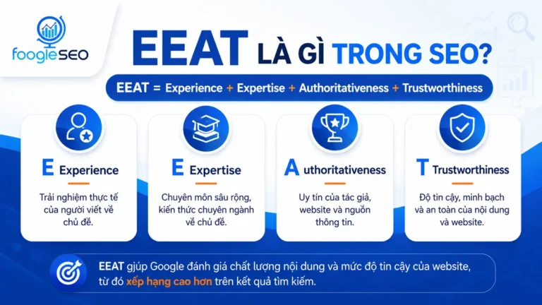 EEAT là gì và 4 yếu tố E-E-A-T trong SEO gồm Experience Expertise Authoritativeness Trustworthiness