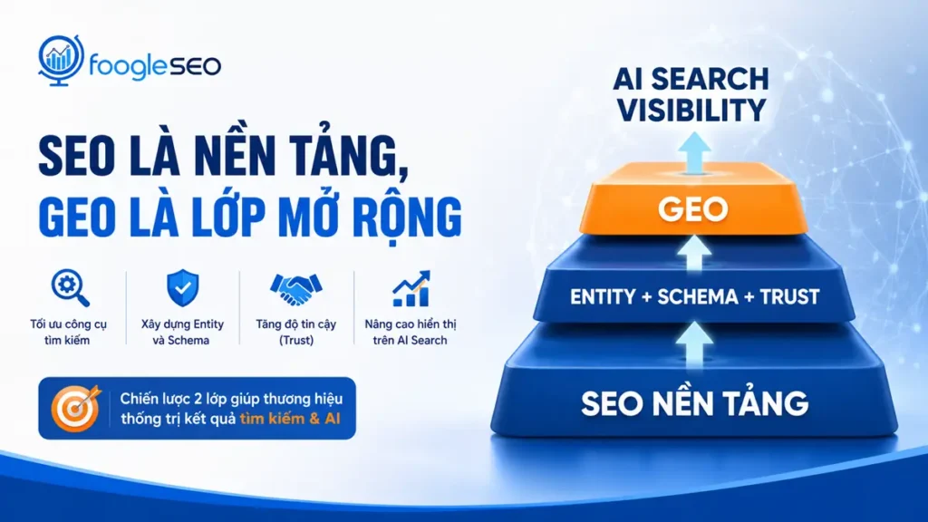 GEO là lớp mở rộng của SEO giúp website tối ưu cho AI Search