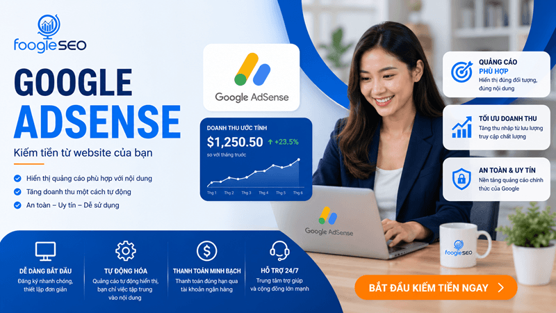 Hình minh họa Google AdSense là nền tảng kiếm tiền từ nội dung của Google