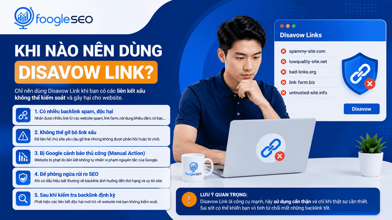 Hình mô tả nên dùng disavow link khi có các liên kết xấu và gây hại cho website