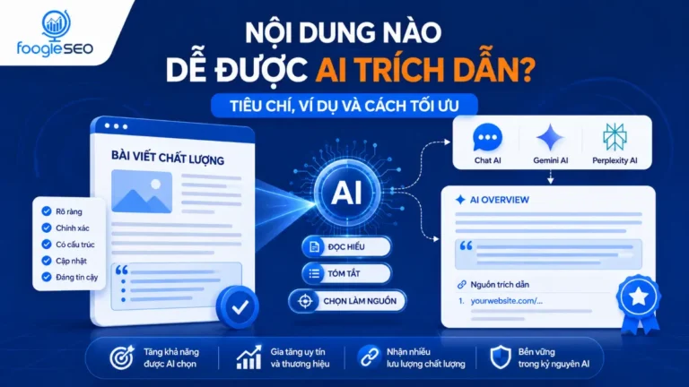 Hình hero minh họa Nội dung nào dễ được AI trích dẫn trong AI Overview và AI Search