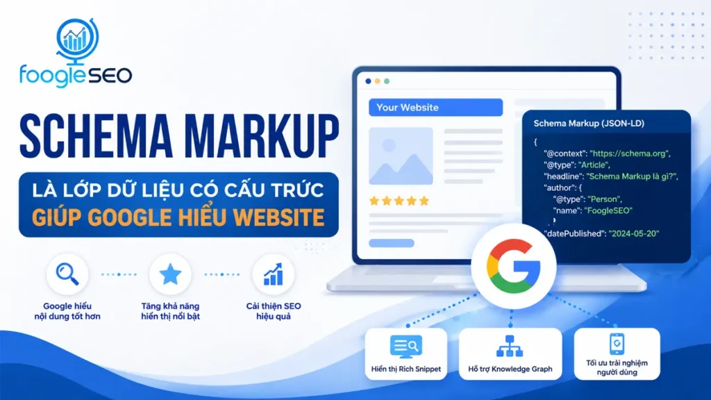 Schema markup là dữ liệu có cấu trúc giúp Google hiểu nội dung website