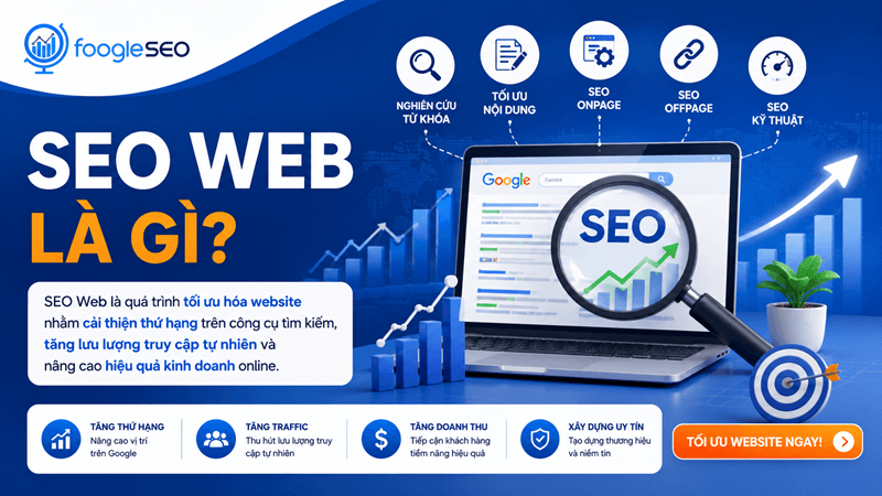 SEO Web là quá trình tối ưu hóa website nhằm cải thiện thứ hạng trên công cụ tìm kiếm