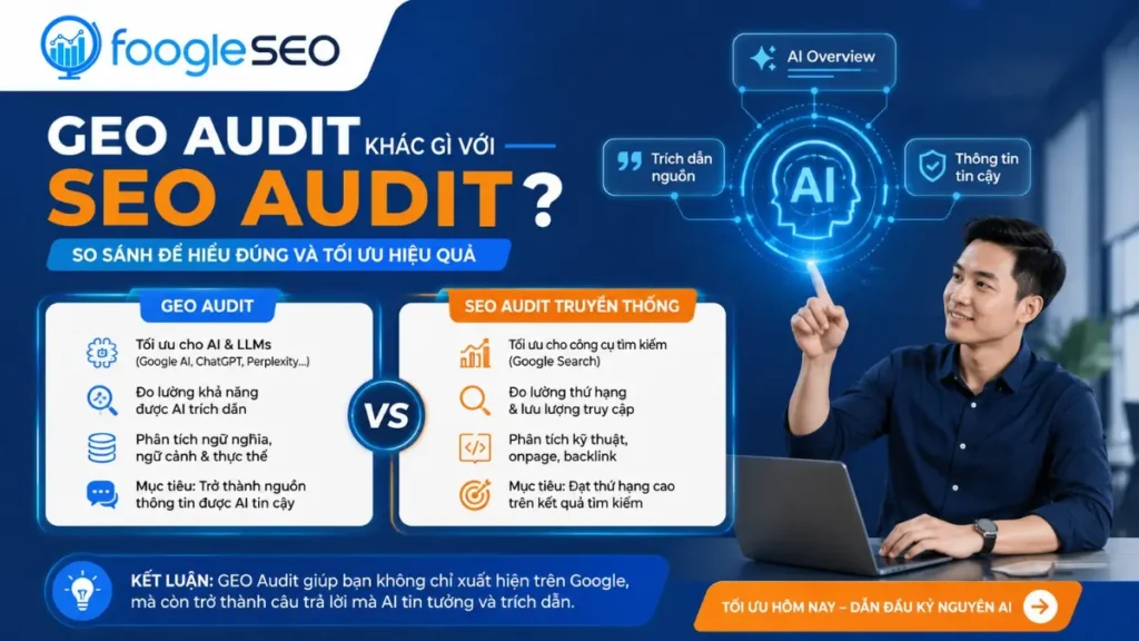 So sánh SEO audit truyền thống và GEO audit website