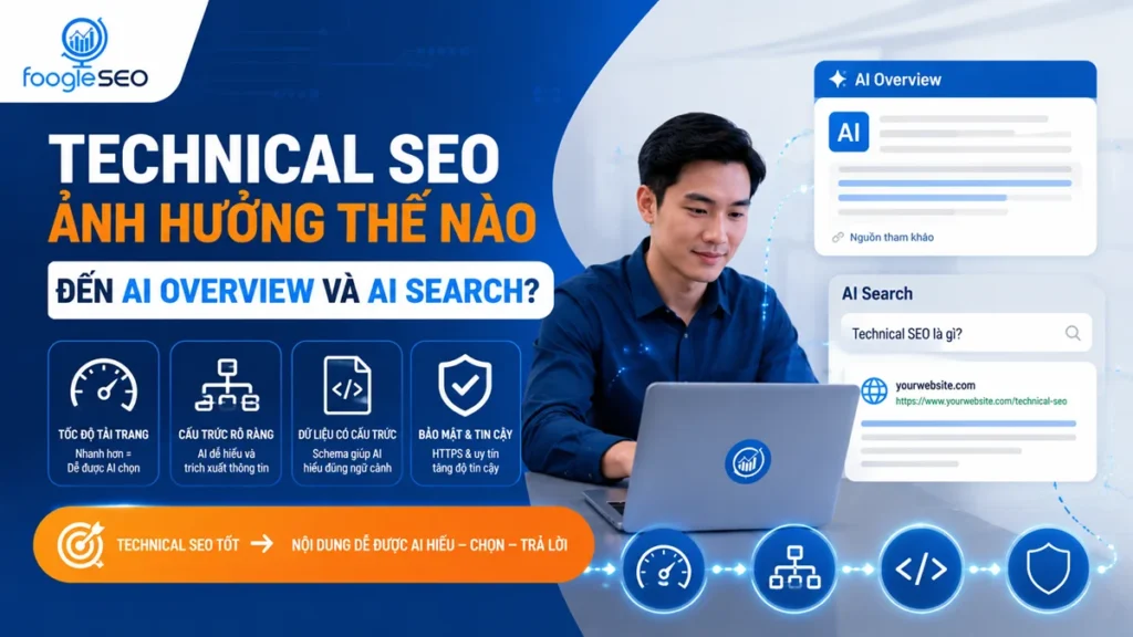 Technical SEO hỗ trợ nội dung được index và đủ điều kiện hiển thị trong AI Search