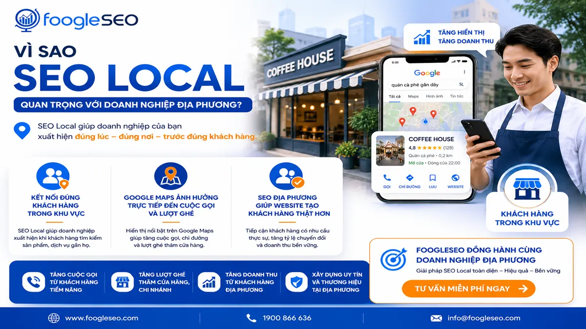 Hình mô tả SEO Local giúp doanh nghiệp địa phương kết nối với khách hàng trong khu vực, tăng hiển thị trên Google Maps và tạo ra nhiều khách hàng tiềm năng hơn.